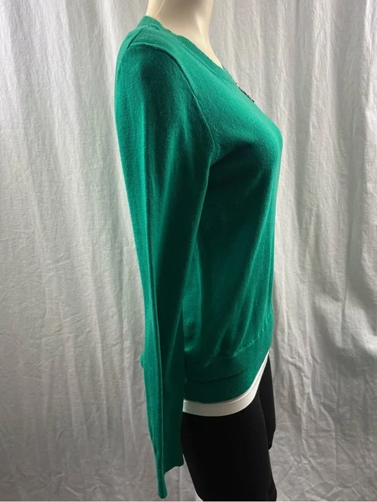 Kate Spade Sweater Embellished Brooch Wool Green M - Picture 4 of 8